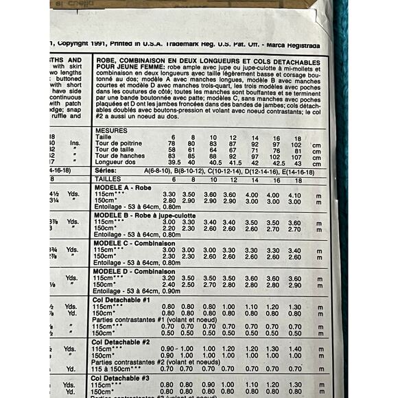 MacCalls 5475 pattern Jumpsuit dress oversized sailor collar size 6 8 10 - Picture 6 of 7